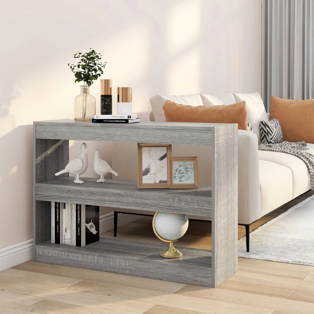Book Cabinet/Room Divider Grey Sonoma 100x30x72 cm - Decor Base