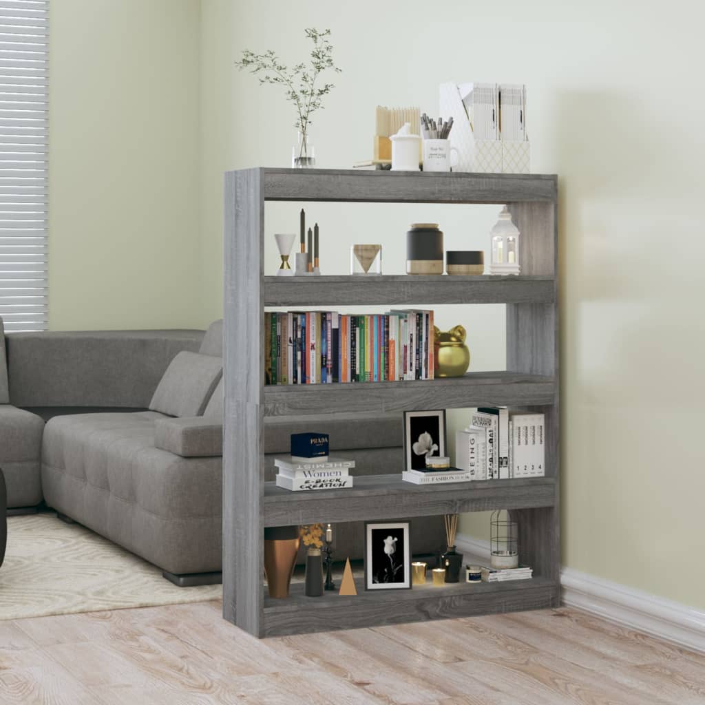 Book Cabinet/Room Divider Grey Sonoma 100x30x135 cm - Direct Imports