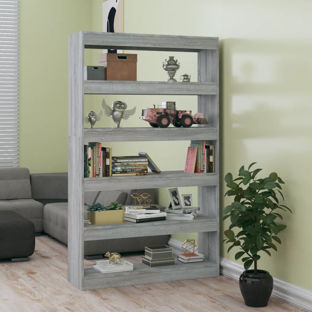 Book Cabinet/Room Divider Grey Sonoma 100x30x166 cm - Decor Base