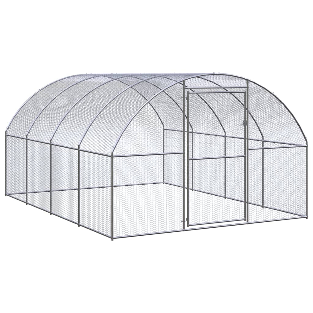 Outdoor Chicken Coop 3x4x2 m Galvanised Steel - The Home Maker