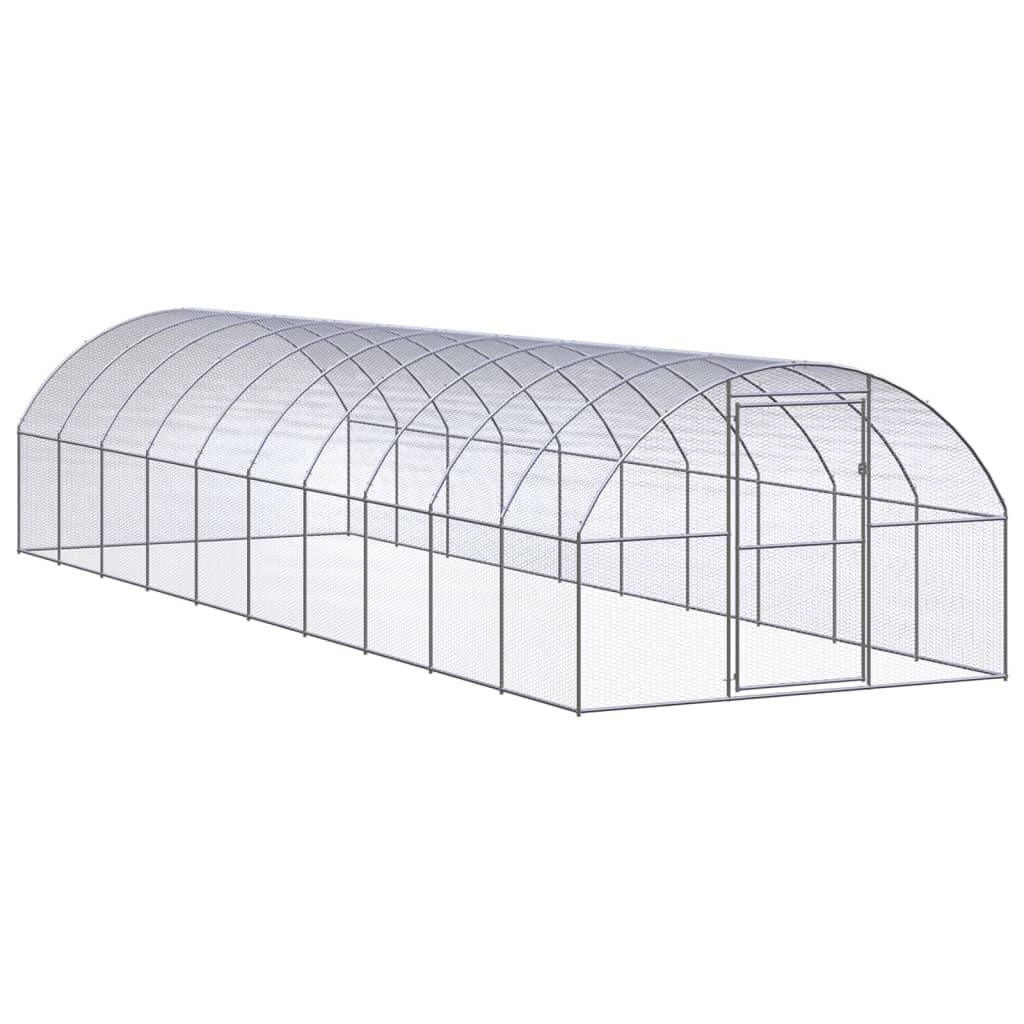 Outdoor Chicken Coop 3x10x2 m Galvanised Steel - Merkel Designers