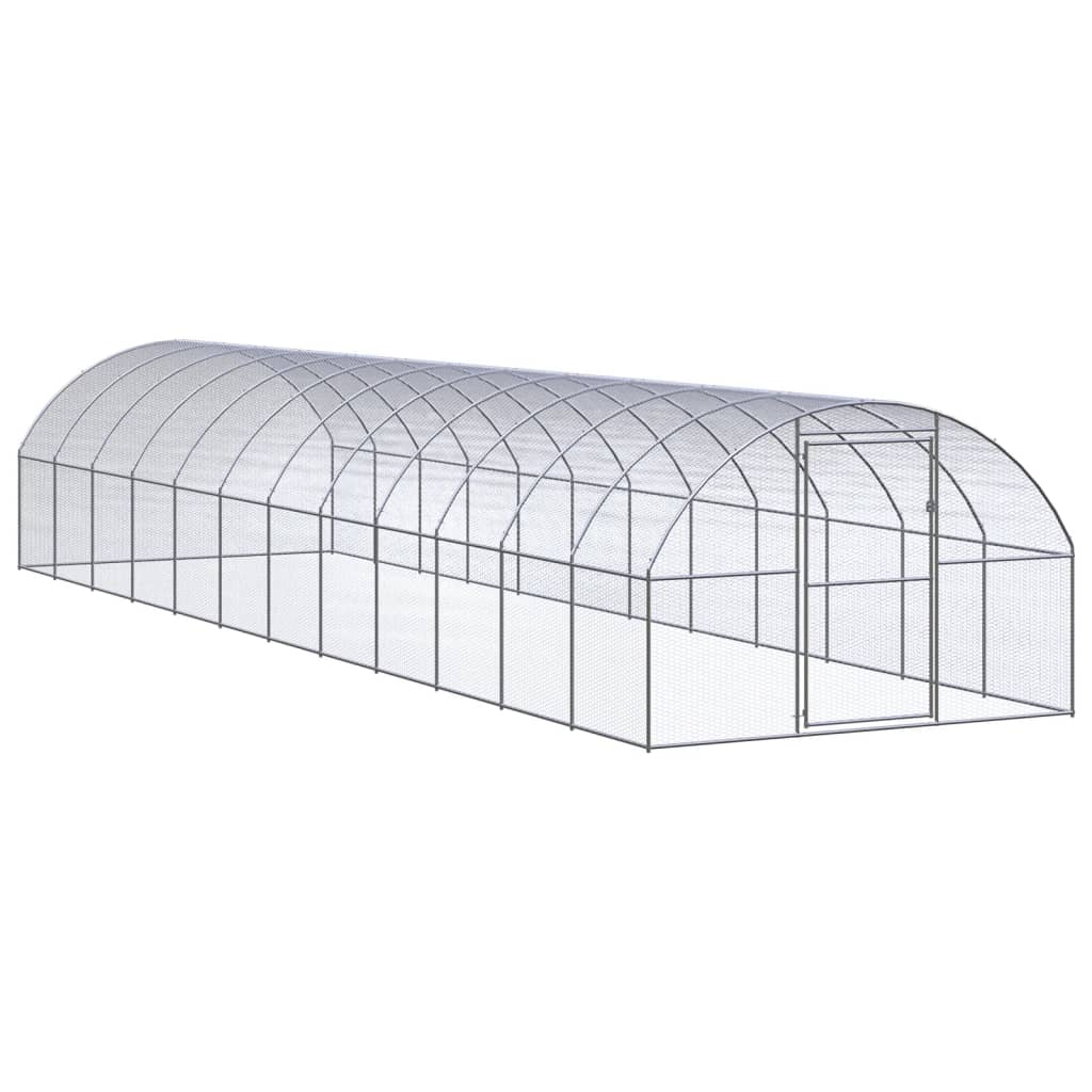 Outdoor Chicken Coop 3x12x2 m Galvanised Steel - Style and Chic