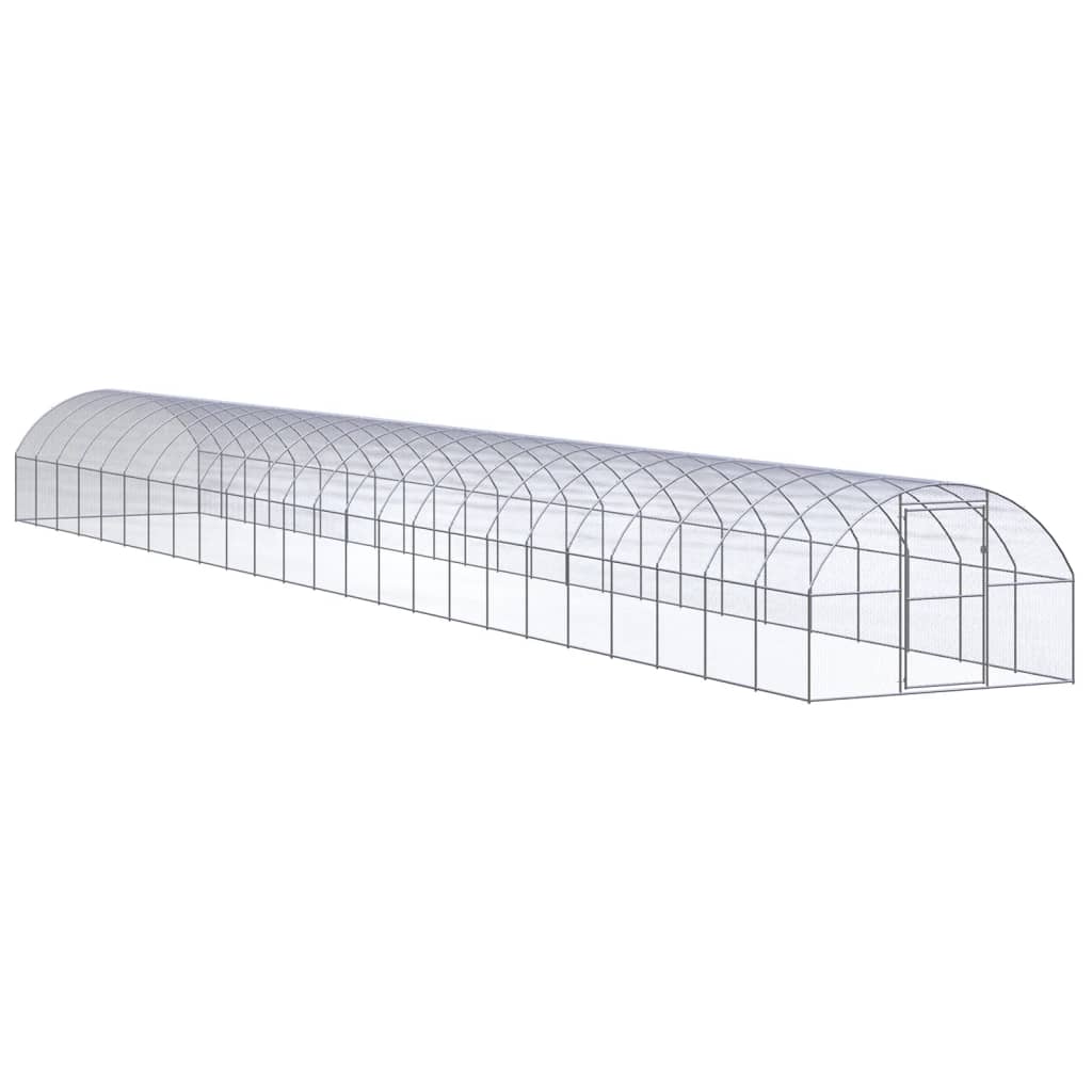 Outdoor Chicken Coop 3x24x2 m Galvanised Steel - Merkel Designers