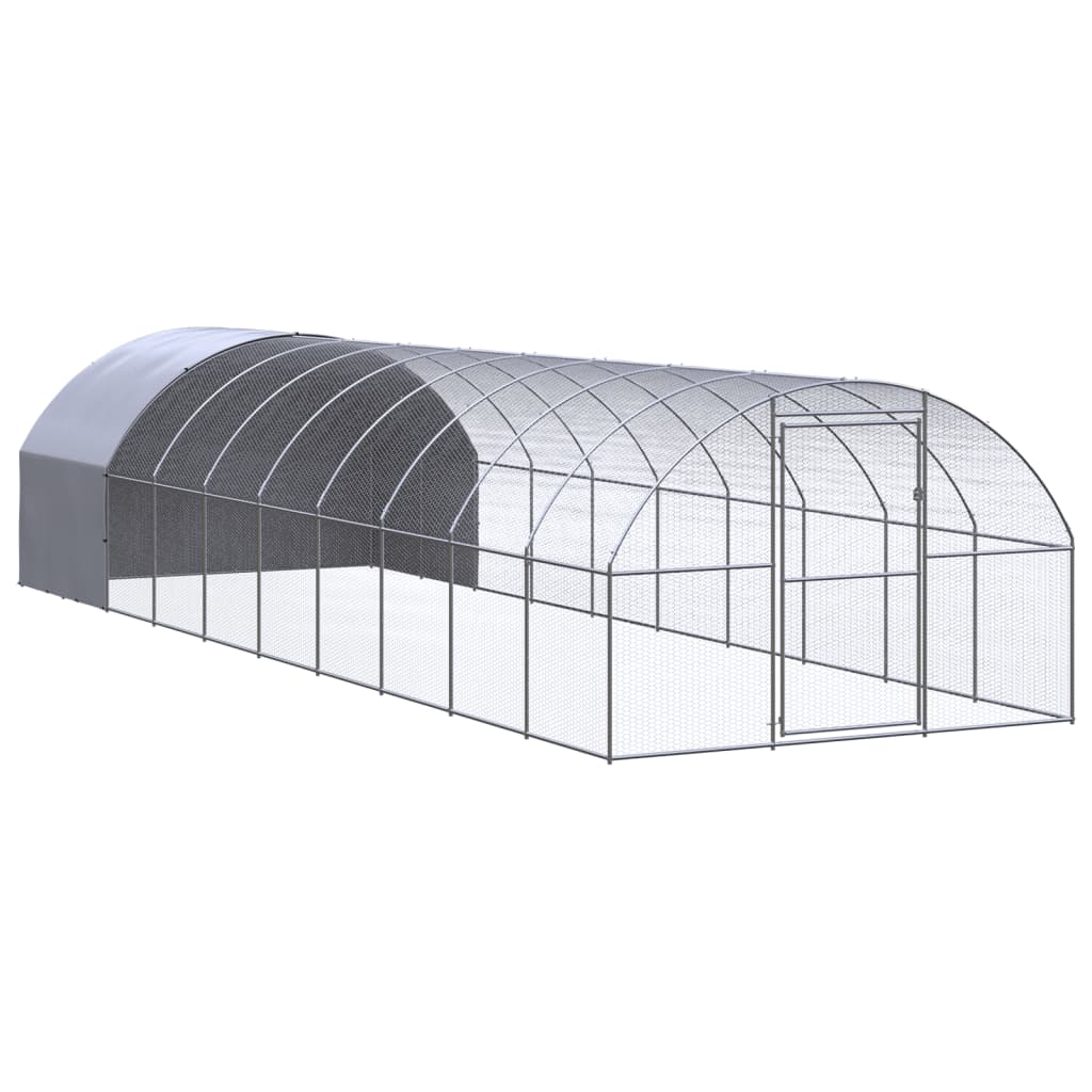 Outdoor Chicken Coop 3x10x2 m Galvanised Steel - Direct Imports