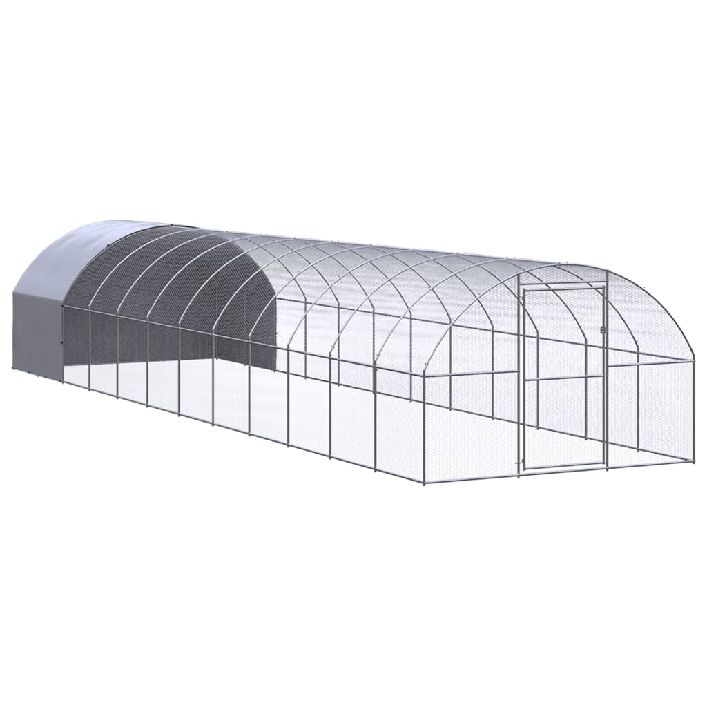 Outdoor Chicken Coop 3x12x2 m Galvanised Steel - Style and Chic