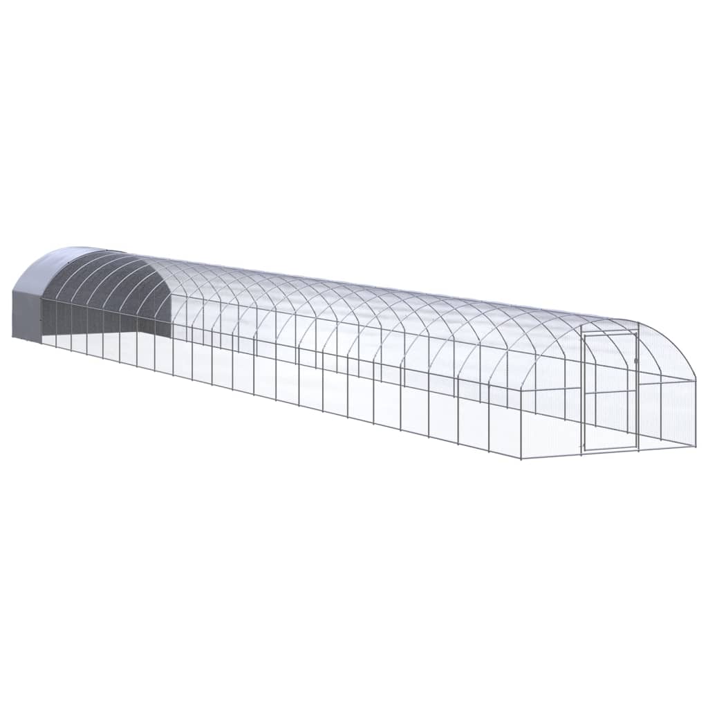 Outdoor Chicken Coop 3x24x2 m Galvanised Steel - Style and Chic