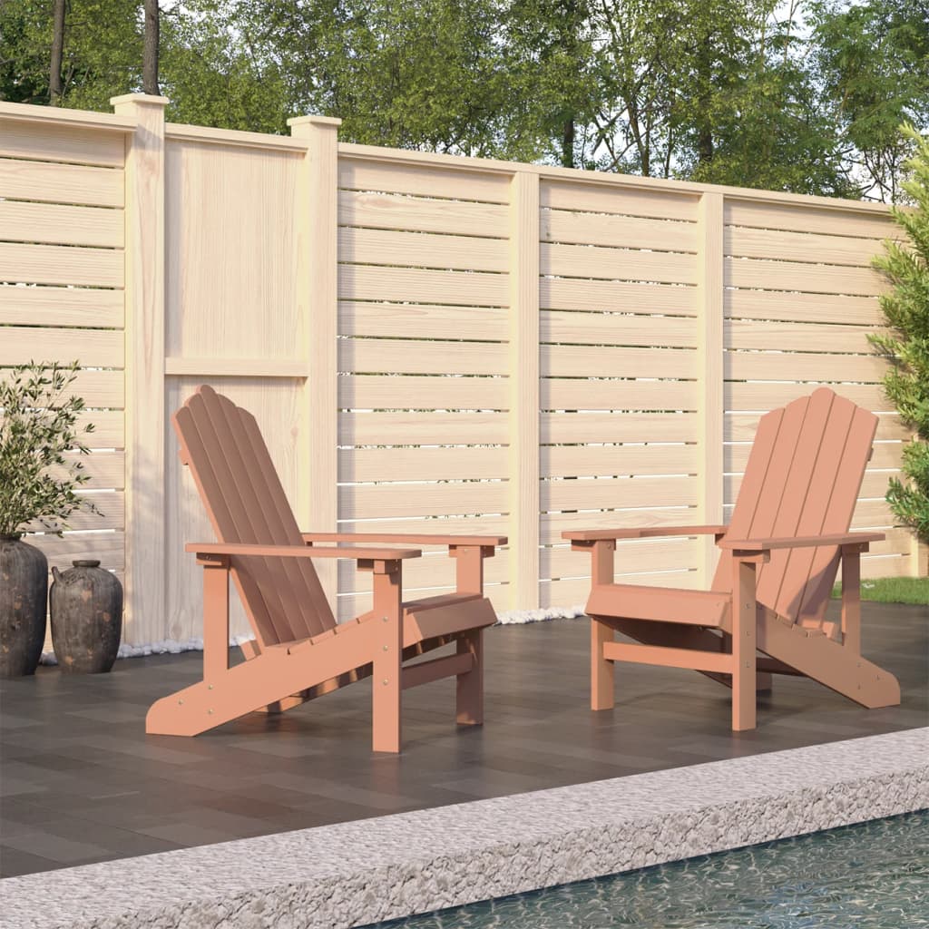 Garden Adirondack Chairs 2 pcs HDPE Brown - Millennium Furniture