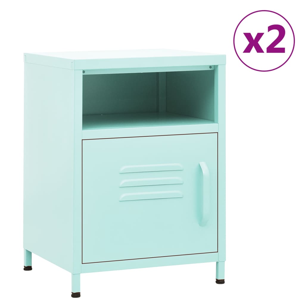 Bedside Table - MAYER Dan 2 Piece Nightstand Mint 35cm - Tyrell & Tyrell
