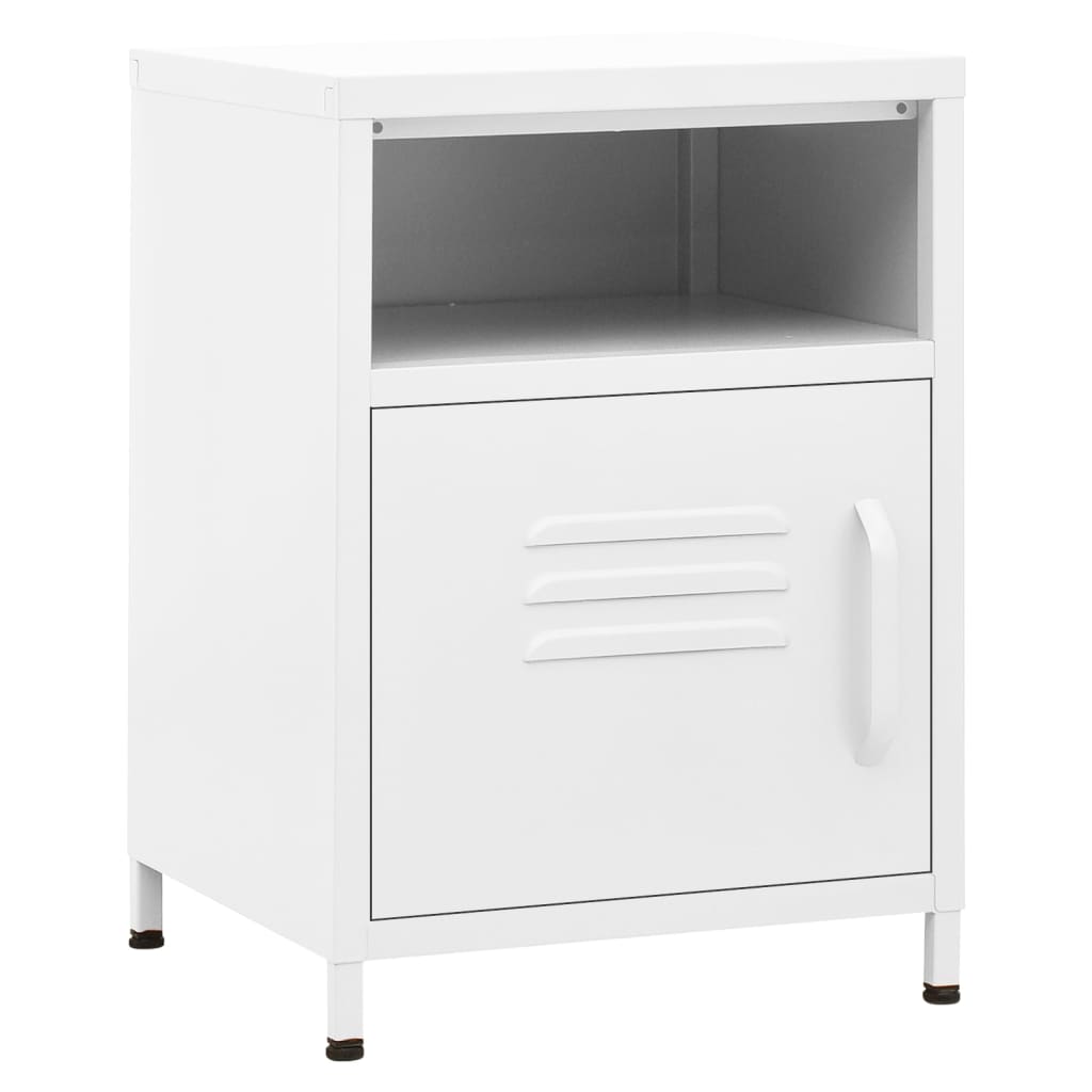 Bedside Table - MAYER Finn 2 Piece Nightstand White 35cm - Direct Imports