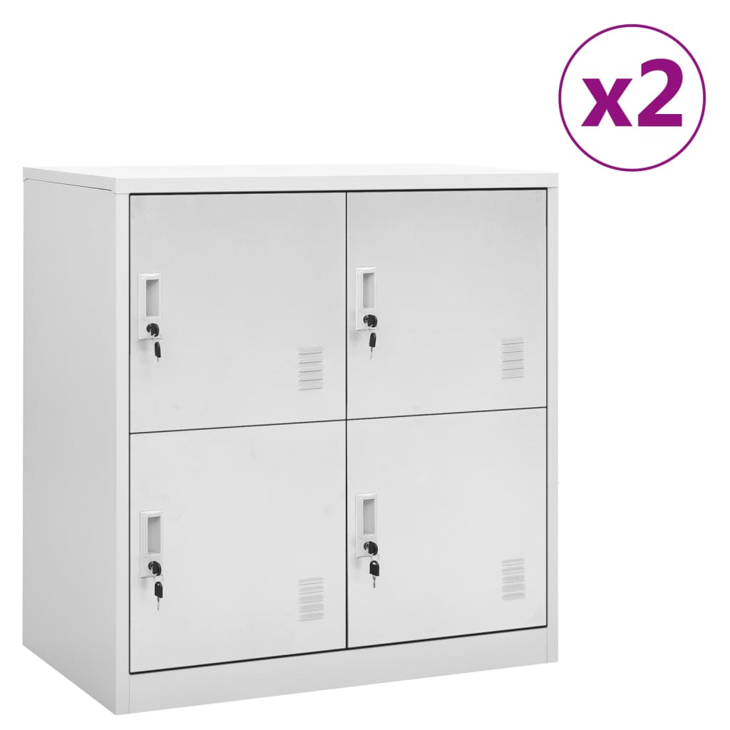 Locker Cabinets 2 pcs Light Grey 90x45x92.5 cm Steel - All Things Good