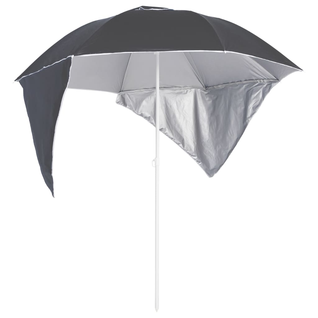 Beach Umbrella with Side Walls Anthracite 215 cm - Decor Base