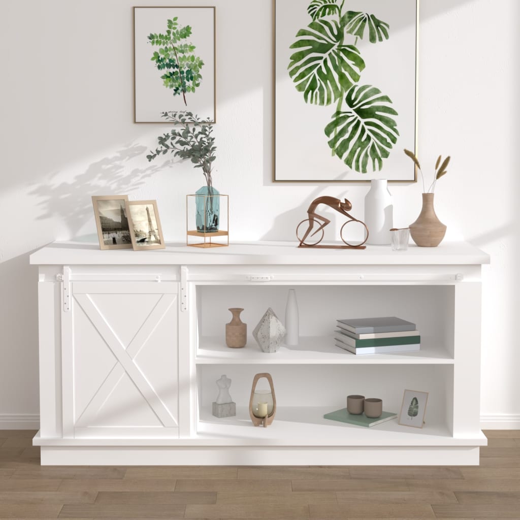 Mini Sliding Cabinet Door Kit Carbon Steel White 183 cm - R and M Furniture