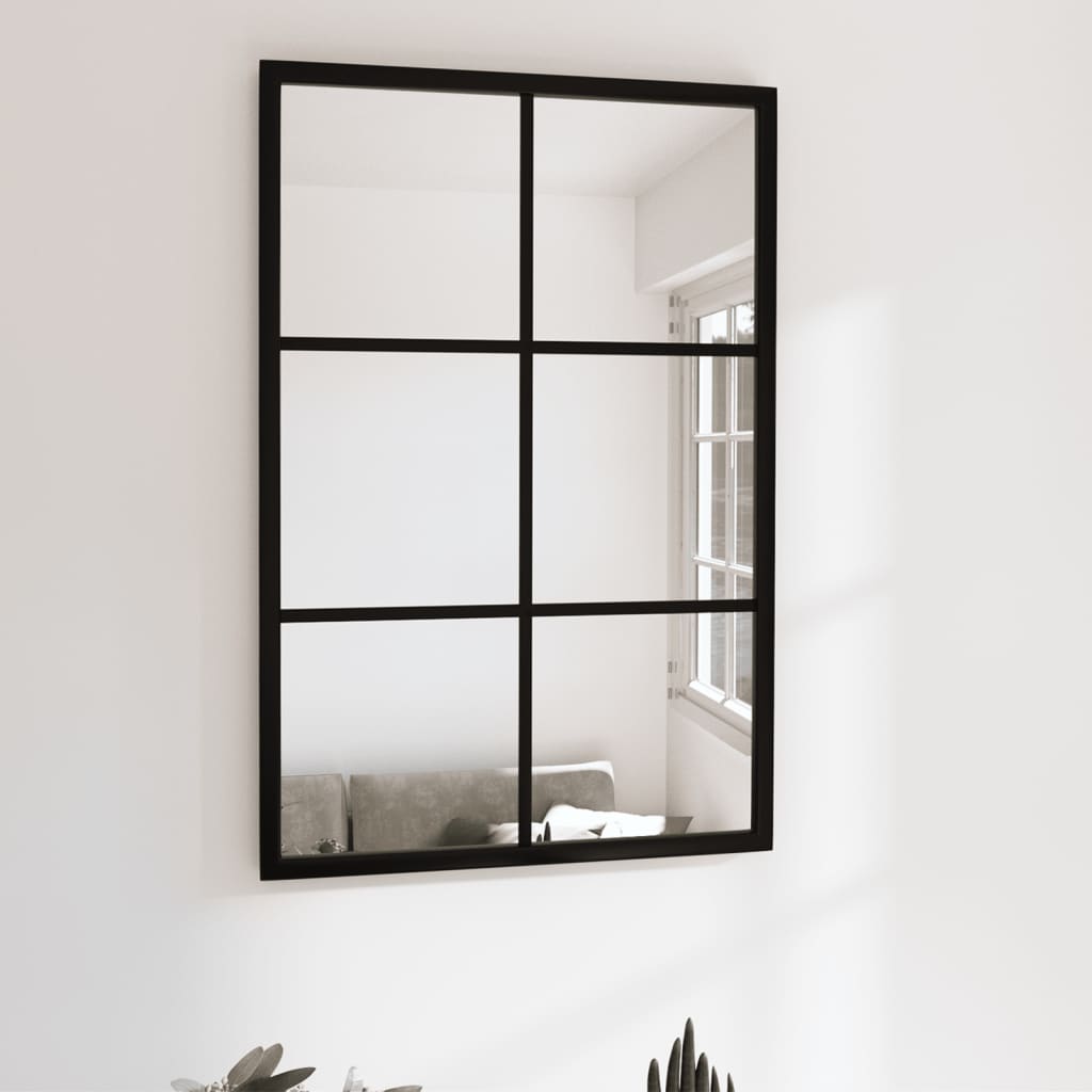 Wall Mirror Black 60x40 cm Metal - Sid & Sam