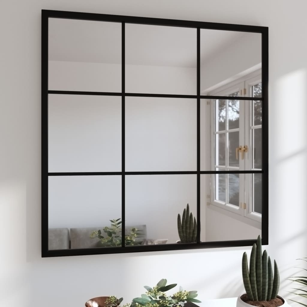 Wall Mirror Black 60x60 cm Metal - Charlotte Dunes