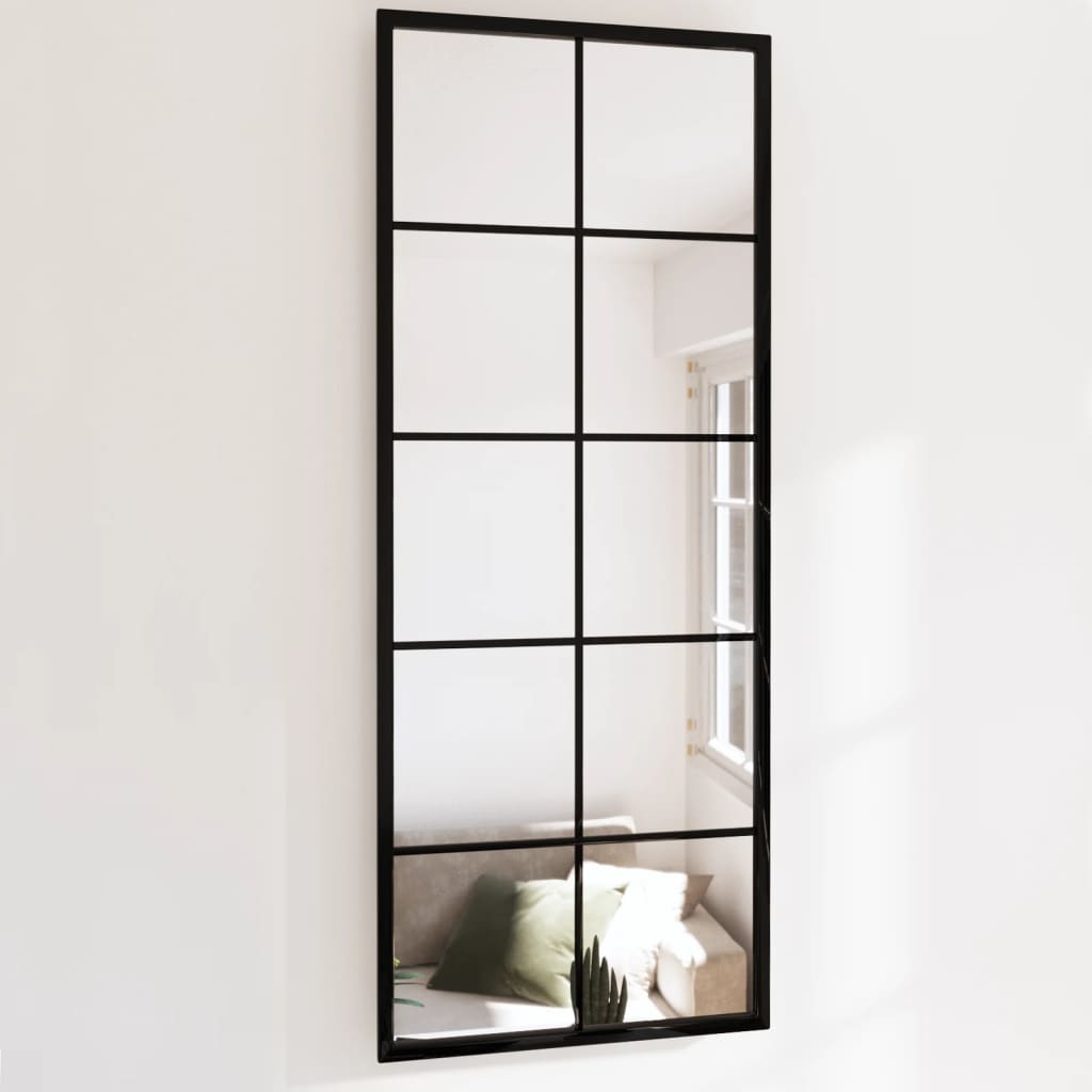 Wall Mirror Black 100x40 cm Metal - Charlotte Dunes