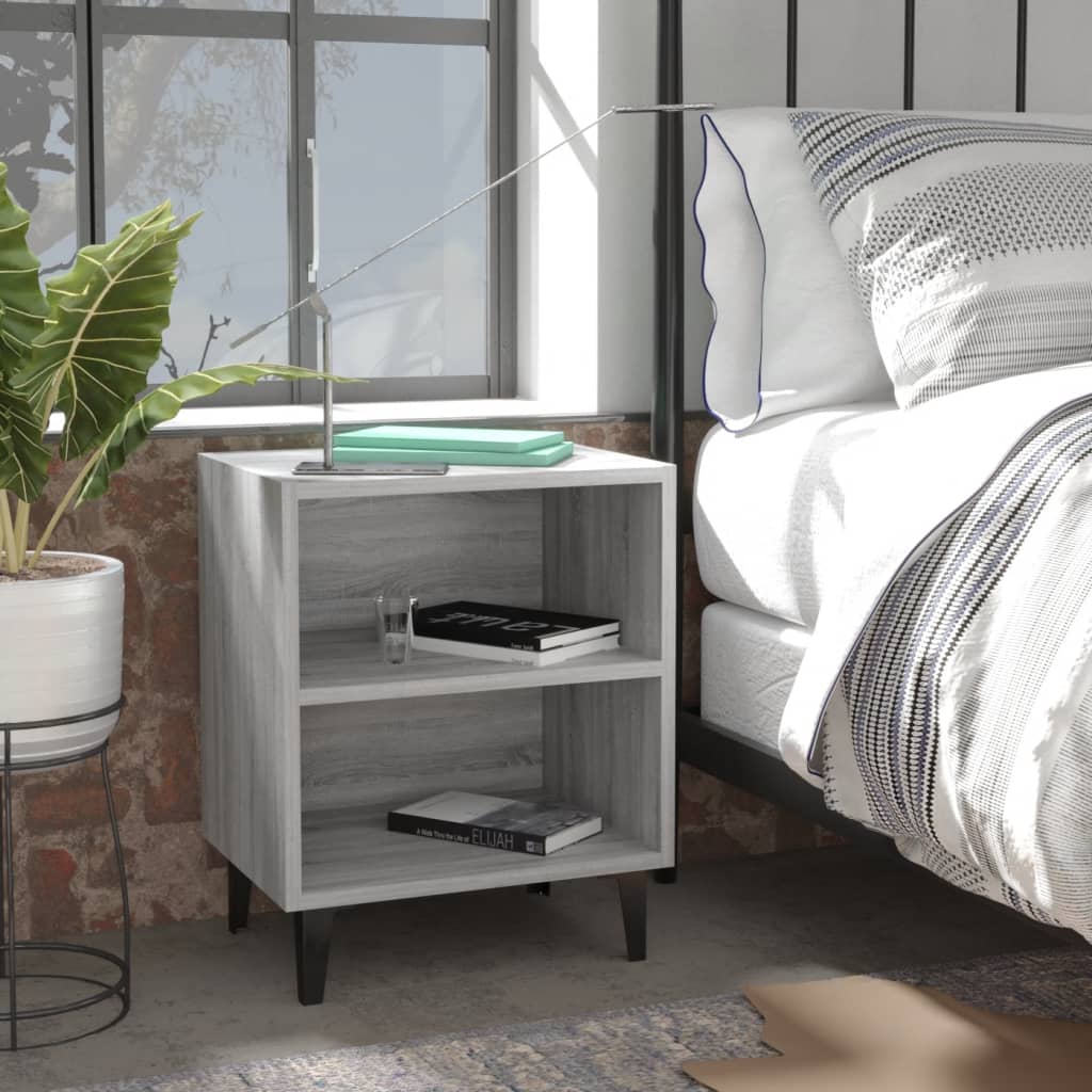 Bedside Table - ANGUS Nizwa Nightstand Grey Sonoma 40cm - Design Hut
