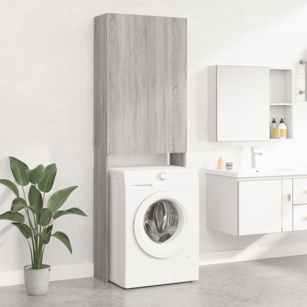 Washing Machine Cabinet Grey sonoma 64x25.5x190 cm - Style and Chic