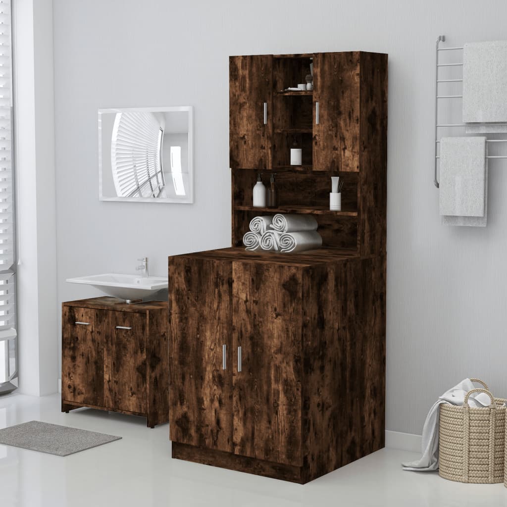 Washing Machine Cabinet Smoked Oak 71x71.5x91.5cm - Merlin Deals