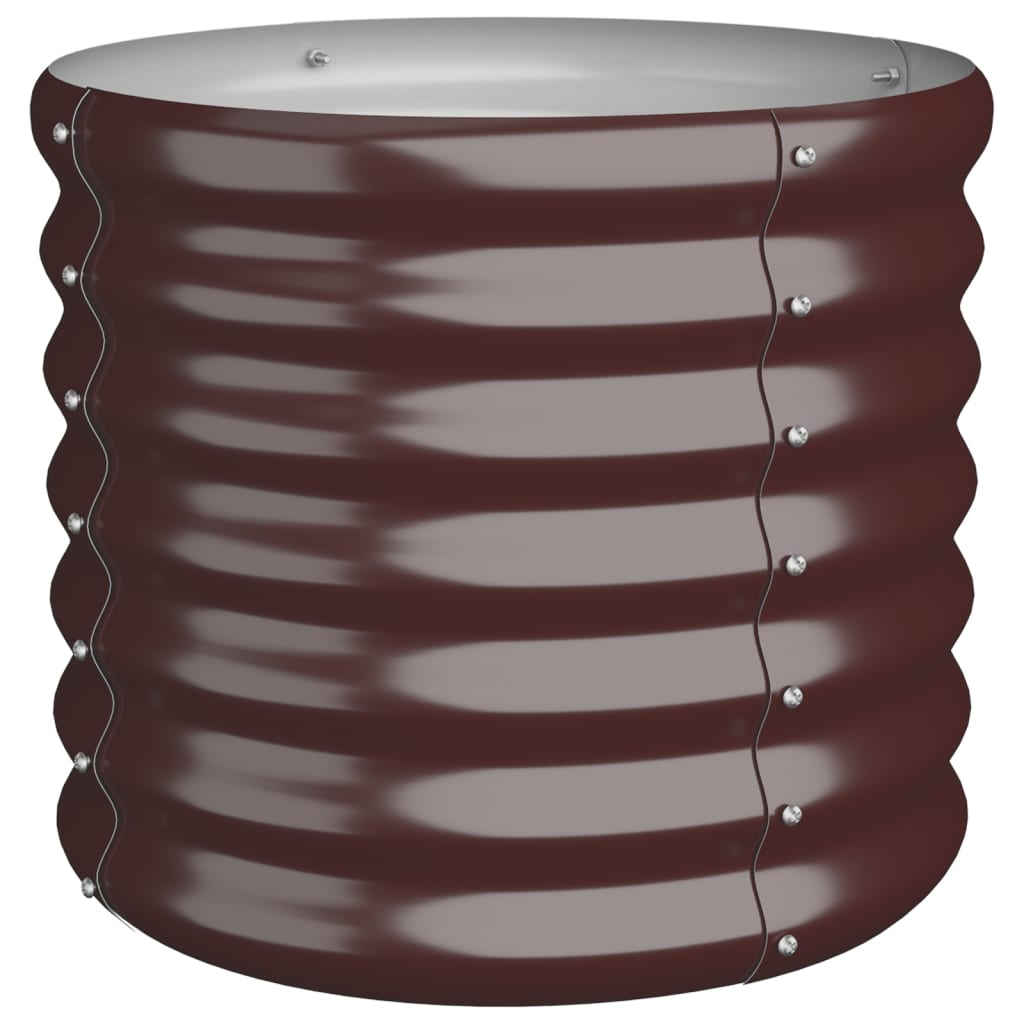 Garden Planter Powder-coated Steel 40x40x36 cm Brown - Sid & Sam