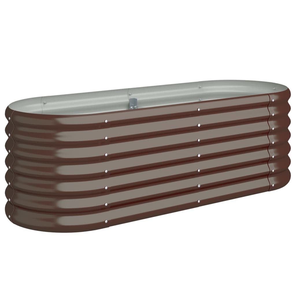 Garden Planter Powder-coated Steel 114x40x36 cm Brown - Sid & Sam