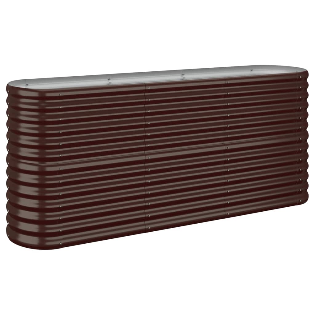 Garden Planter Powder-coated Steel 152x40x68 cm Brown - Sid & Sam