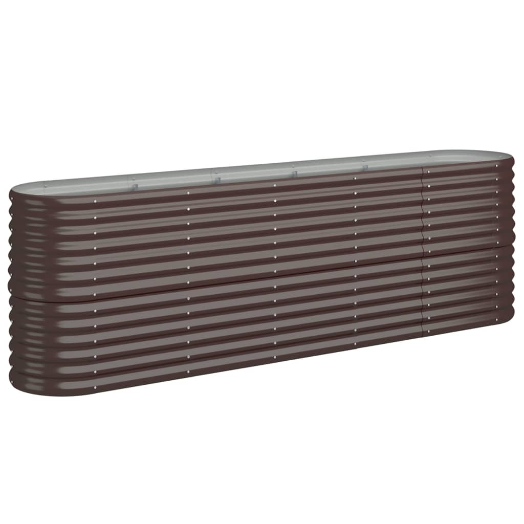 Garden Planter Powder-coated Steel 224x40x68 cm Brown - Sid & Sam