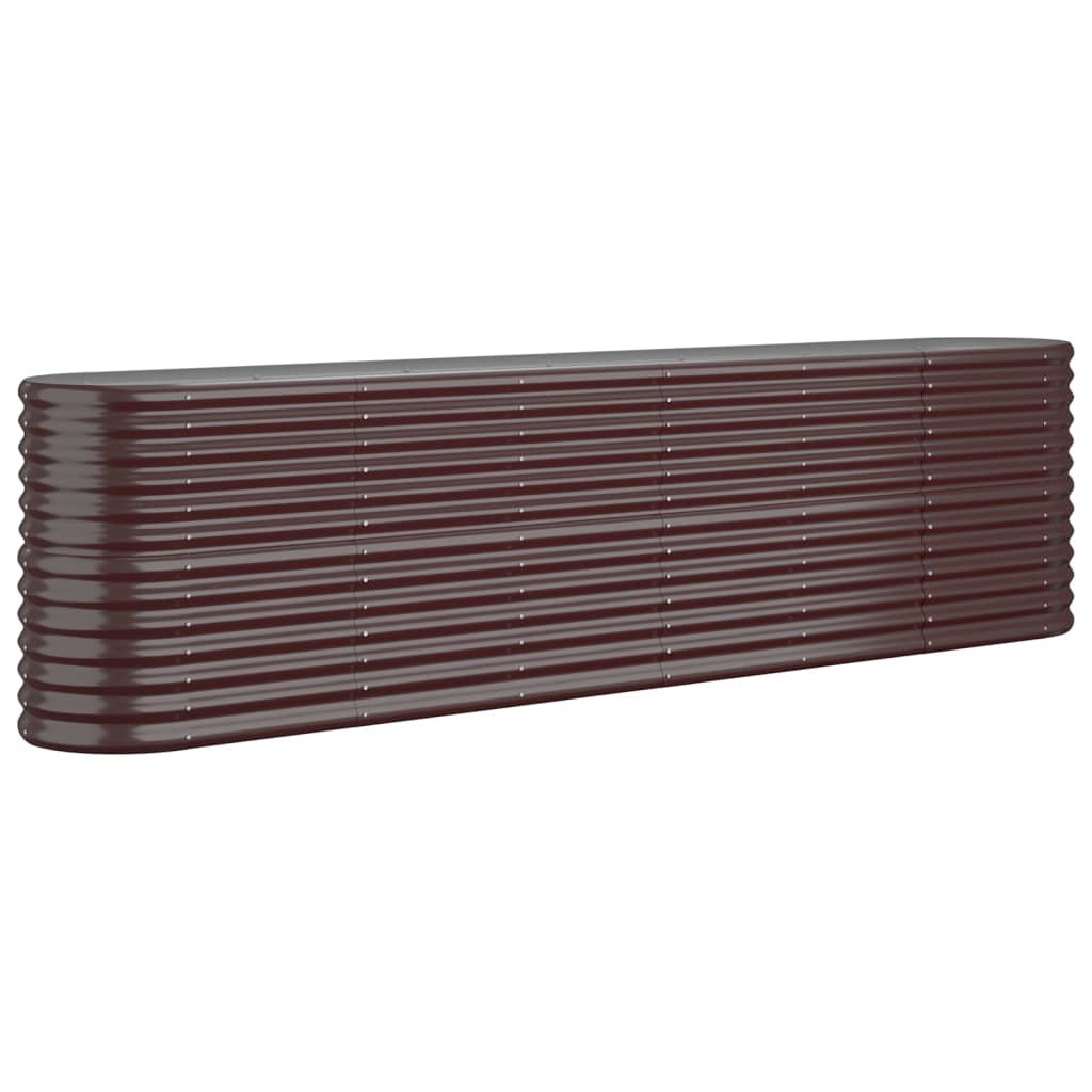 Garden Planter Powder-coated Steel 260x40x68 cm Brown - Sid & Sam