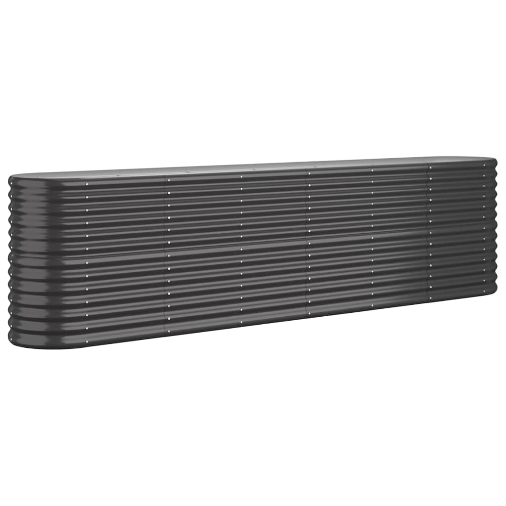 Garden Planter Powder-coated Steel 260x40x68 cm Anthracite - Sid & Sam