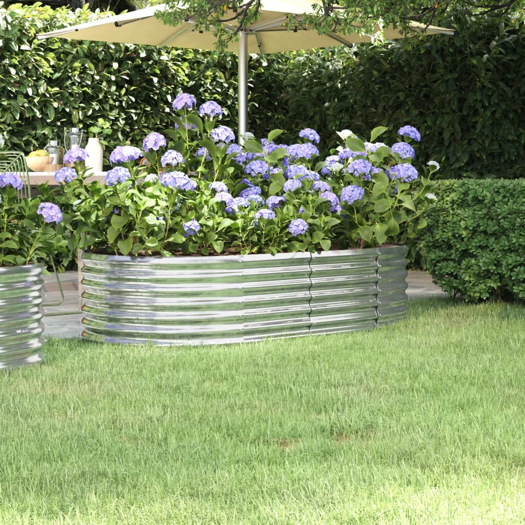 PRIFORD Garden Raised Bed Galvanised 152x80x36 cm Steel - Silver - Design Hut