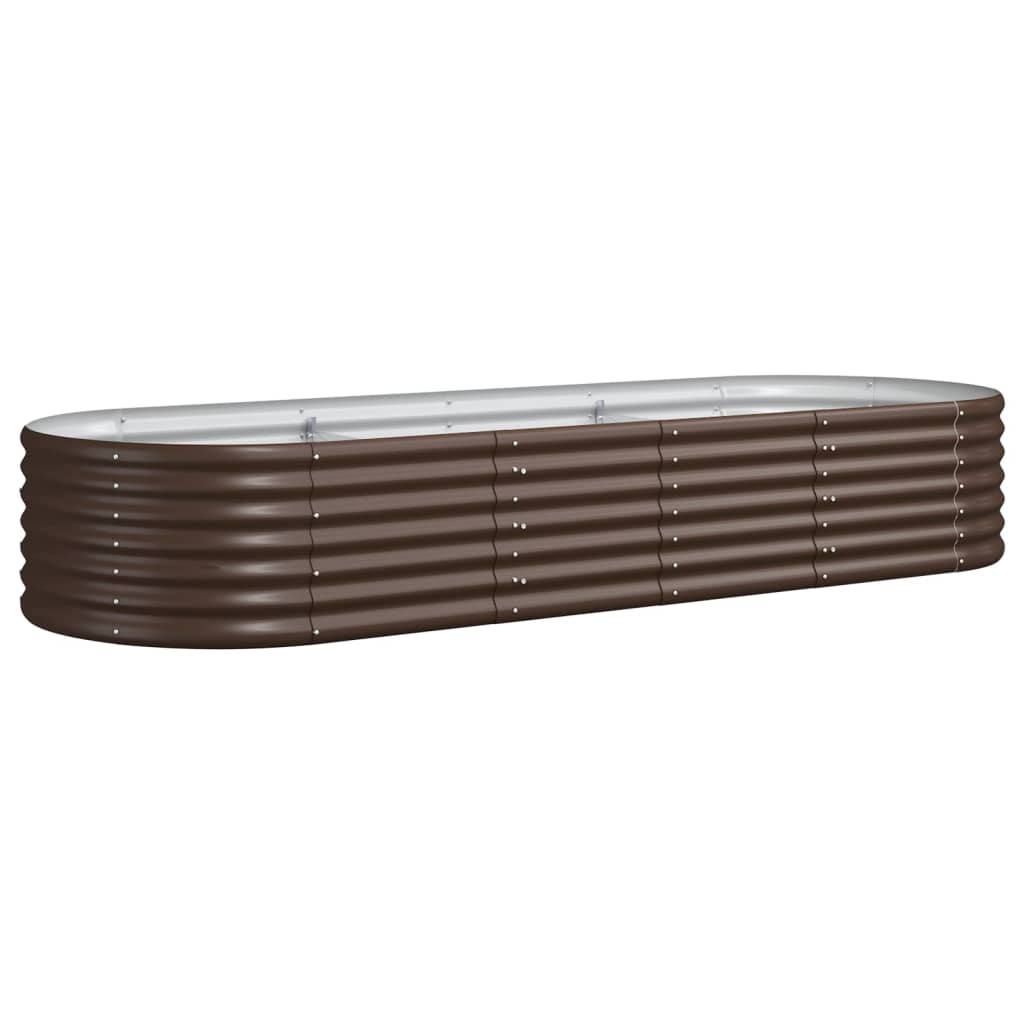 Garden Planter Powder-coated Steel 224x80x36 cm Brown - Sid & Sam