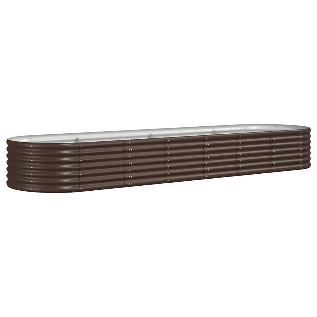 Garden Planter Powder-coated Steel 296x80x36 cm Brown - Sid & Sam