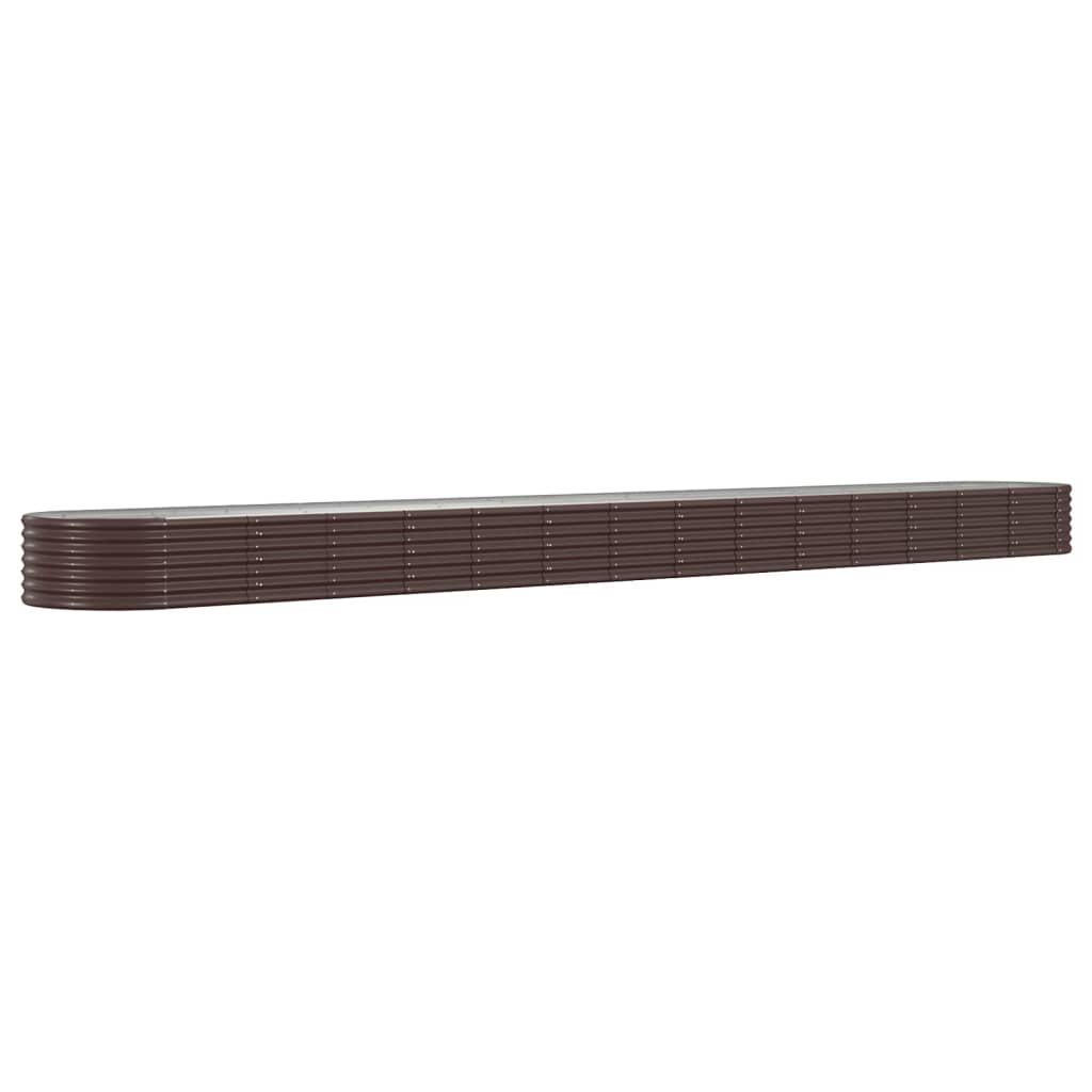 Garden Planter Powder-coated Steel 620x80x36 cm Brown - All Things Good