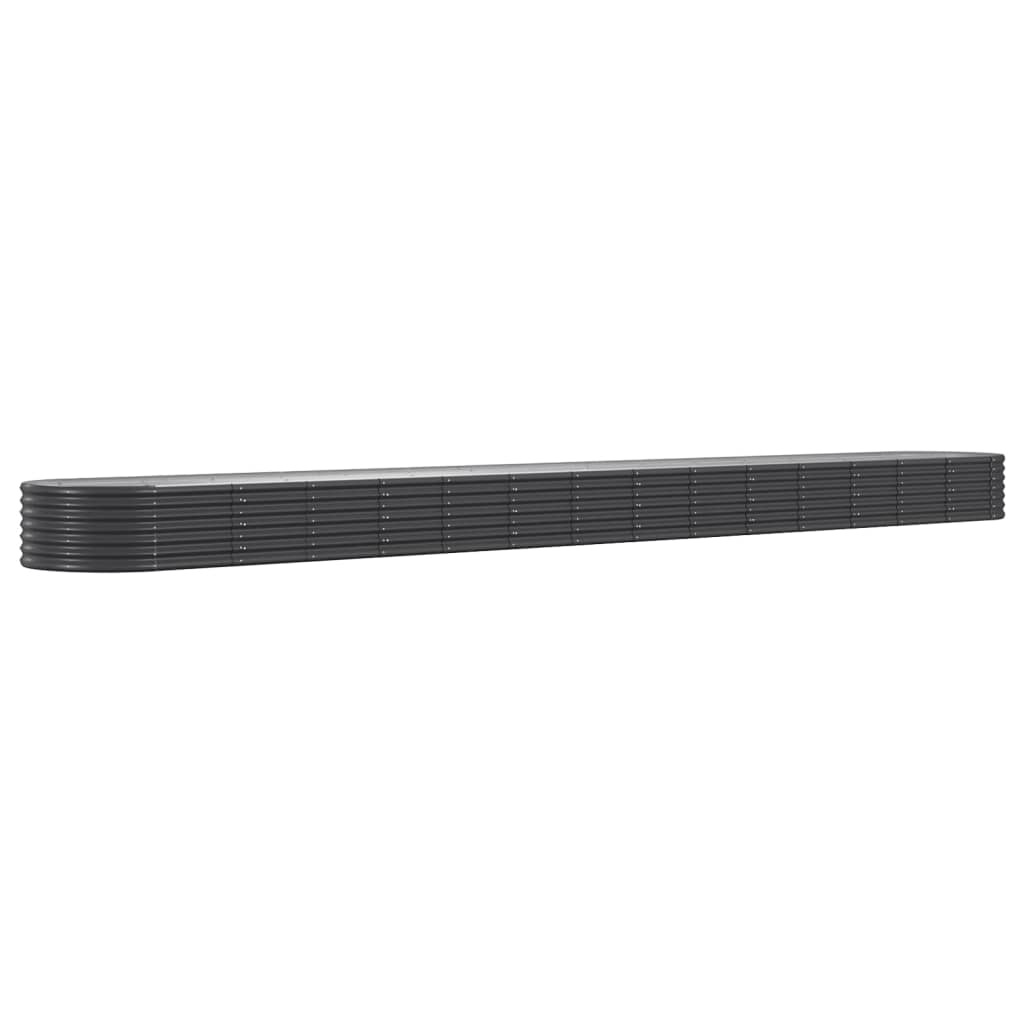 Garden Planter Powder-coated Steel 620x80x36 cm Anthracite - Sid & Sam