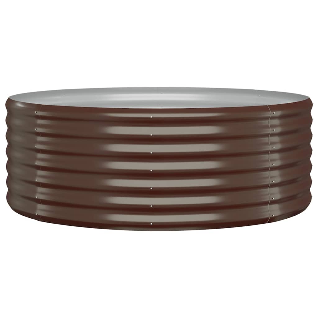 Garden Planter Powder-coated Steel 100x100x36 cm Brown - Sid & Sam