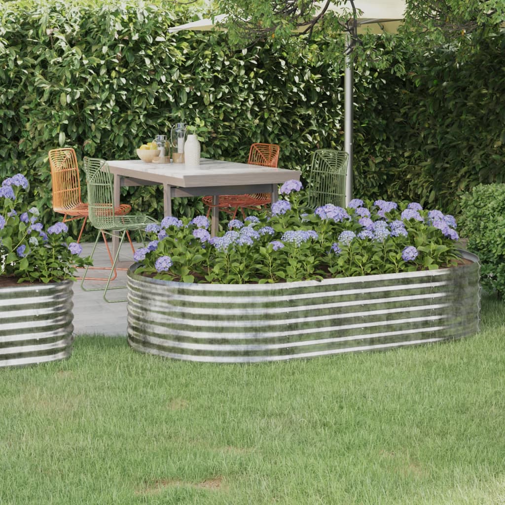 PRIFORD Garden Raised Bed Galvanised 175x100x36 cm Steel - Silver - Design Hut