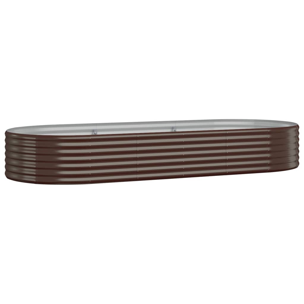 Garden Planter Powder-coated Steel 249x100x36 cm Brown - Sid & Sam