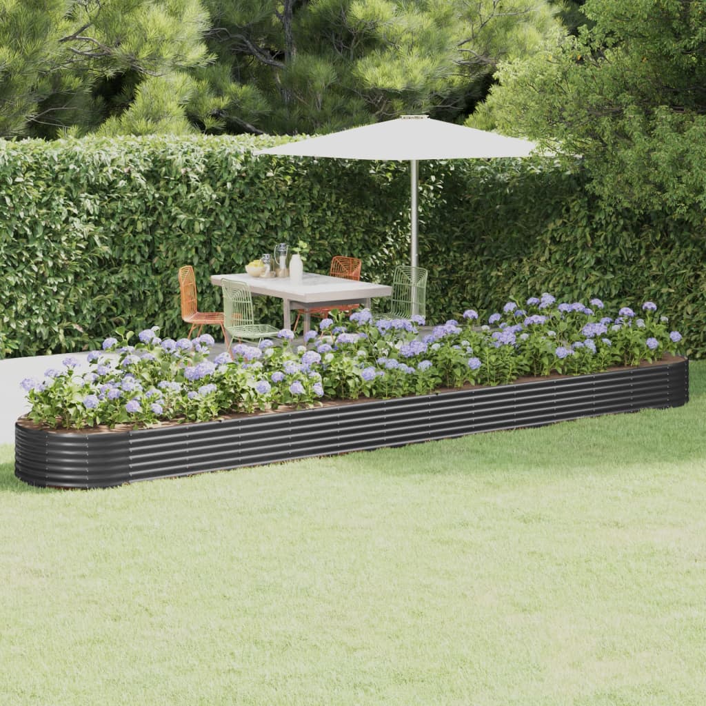 Garden Raised Bed Powder-coated Steel 544x100x36 cm Anthracite - Merkel Designers