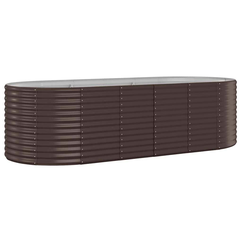 Garden Planter Powder-coated Steel 249x100x68 cm Brown - Sid & Sam