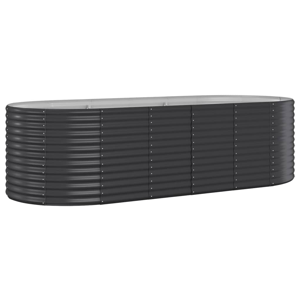 Garden Planter Powder-coated Steel 249x100x68 cm Anthracite - Sid & Sam