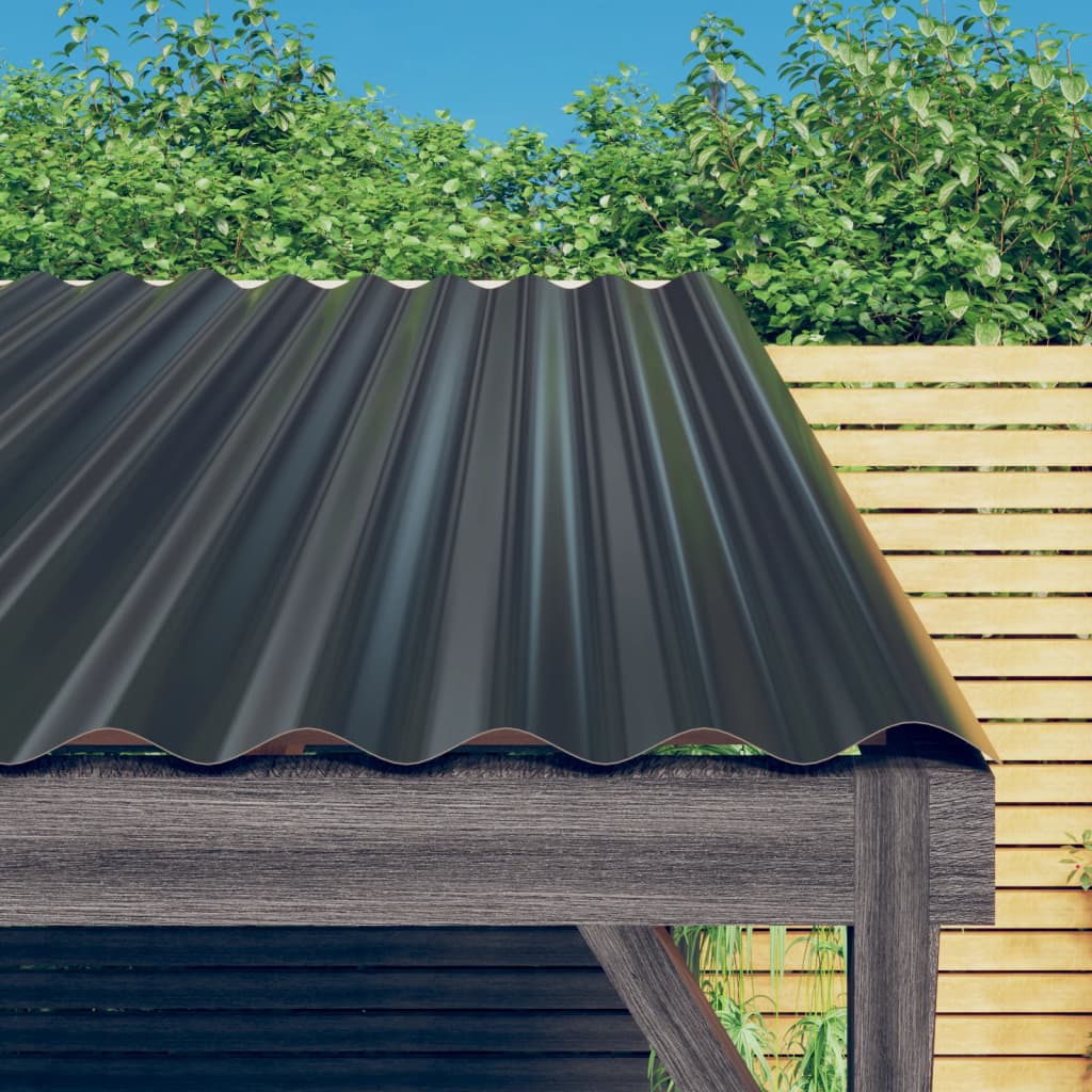 Roof Panels 36 pcs Powder-coated Steel Anthracite 80x36 cm - Design Hut
