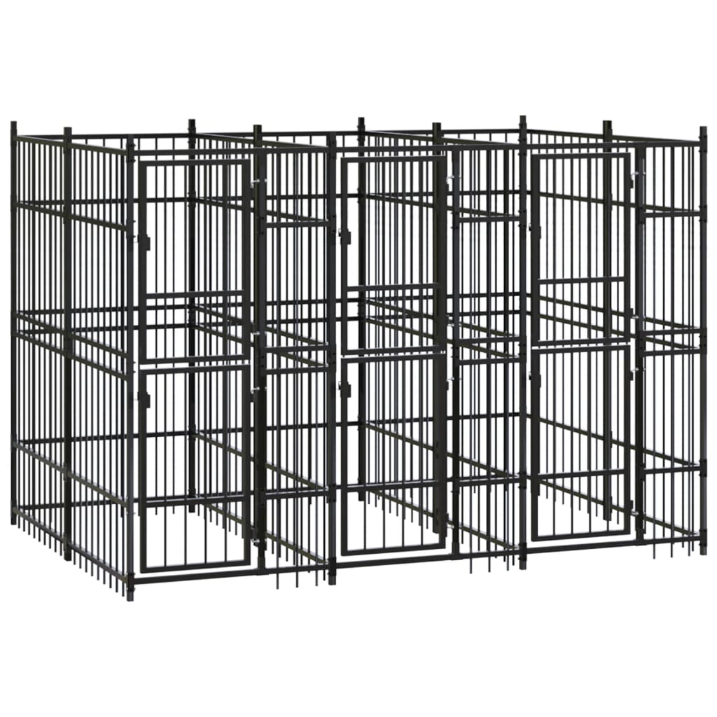 Outdoor Dog Kennel Steel 5.53 m2 - Merlin Deals