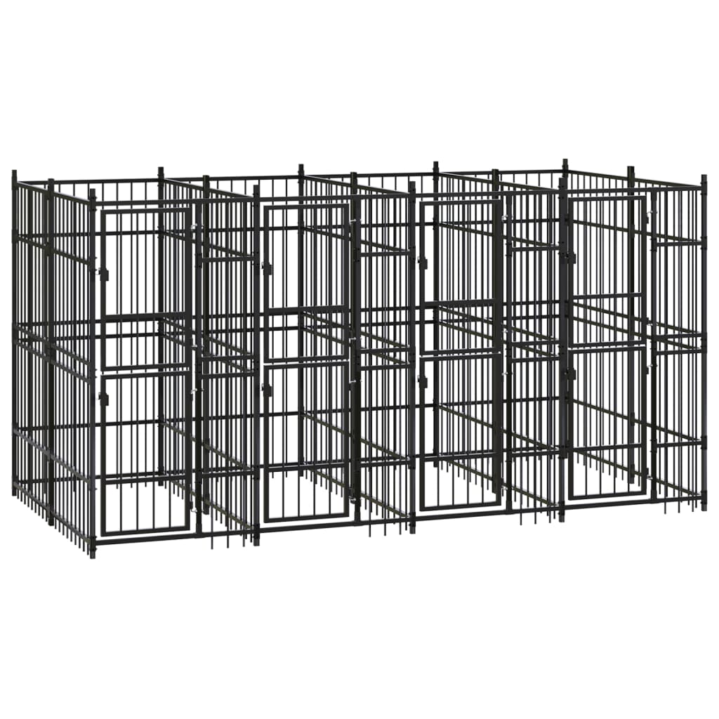 Outdoor Dog Kennel Steel 7.37 m2 - The Home Maker