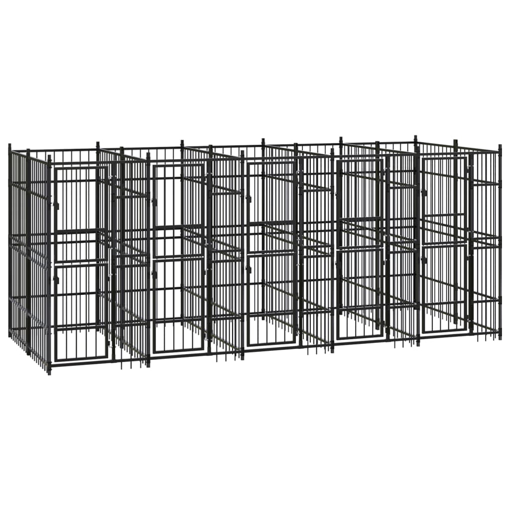 Outdoor Dog Kennel Steel 9.22 m2 - Style and Chic
