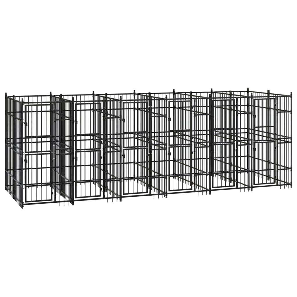 Outdoor Dog Kennel Steel 11.06 mÂ² - Direct Imports