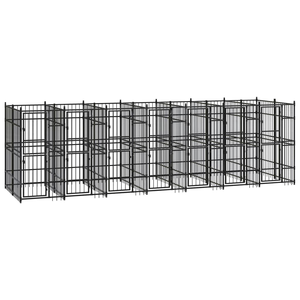 Outdoor Dog Kennel Steel 12.9 m2 - Style and Chic