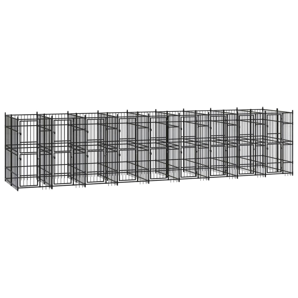 Outdoor Dog Kennel Steel 16.59 mÂ² - Merlin Deals