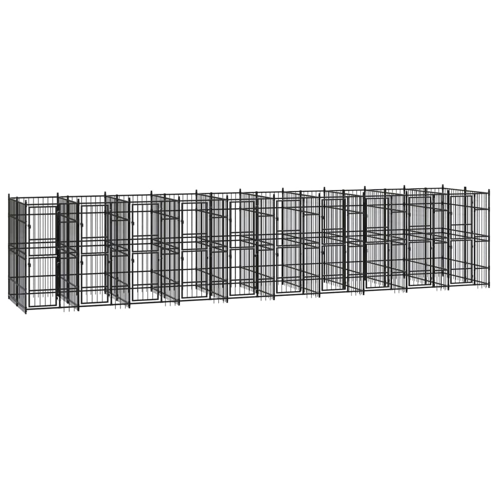 Outdoor Dog Kennel Steel 18.43 mÂ² - Brittle & Co