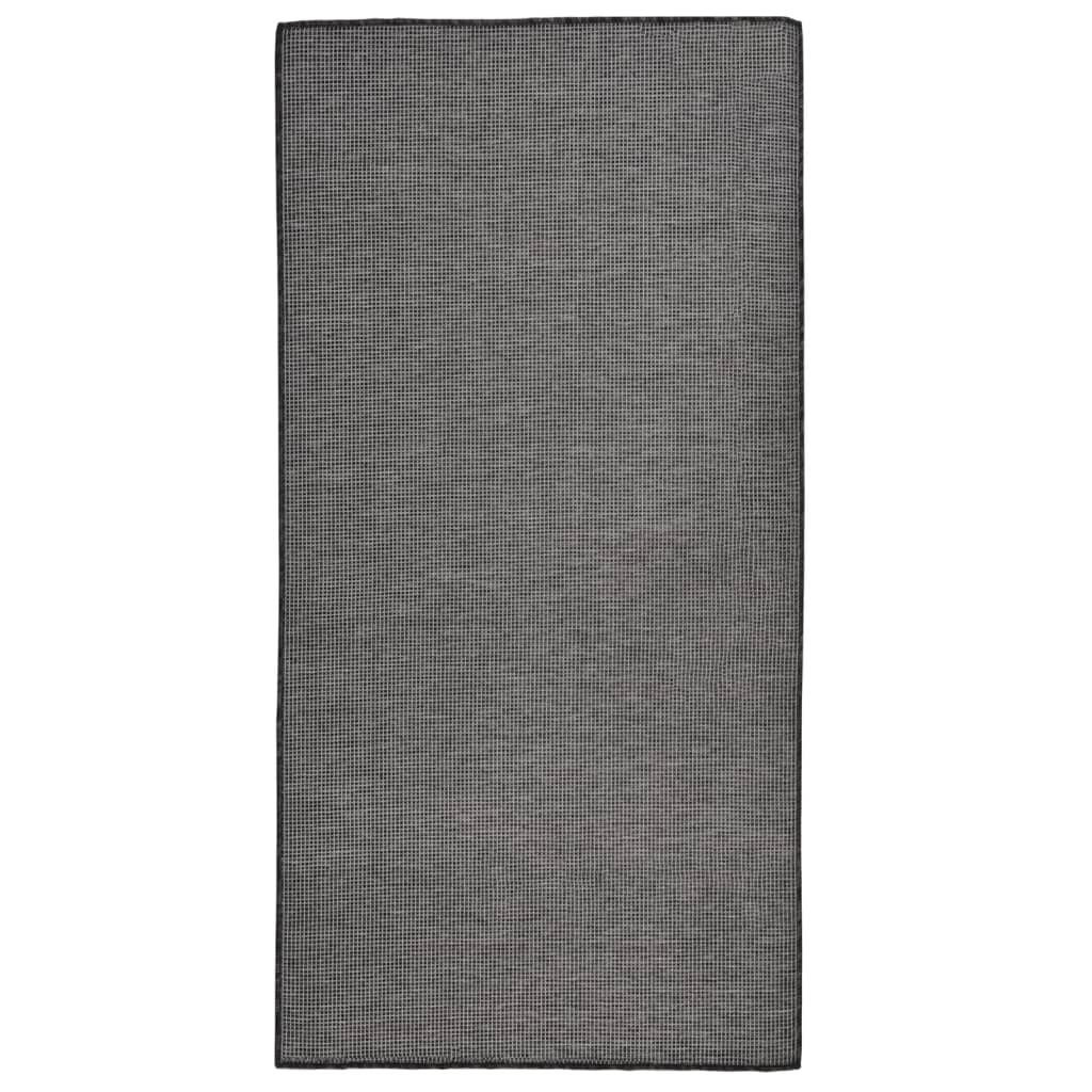 Outdoor Flatweave Rug 100x200 cm Grey - Decor Base