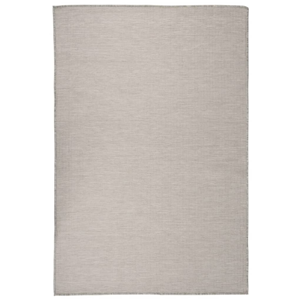 Outdoor Flatweave Rug 120x170 cm Taupe - Discount Dealers