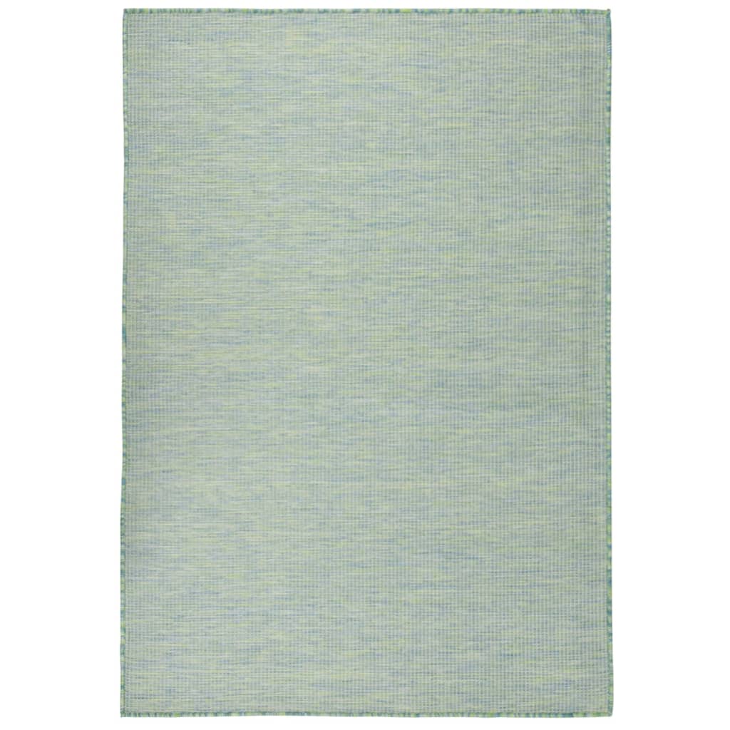 Outdoor Flatweave Rug 160x230 cm Turquoise - Direct Imports